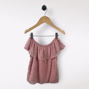 Abercrombie kids Feminine Sleeveless Blouse Sz 7/8 Pink White Flower